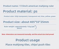 Règle de Mahjong Américaine Sacrée Impériale et Règle de Rangée 405 cm en Plastique Édition Compacte avec Support de Rangement