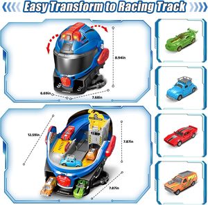 <span class=keywords><strong>Giocattoli</strong></span> da corsa Design casco da corsa con 4 macchinine giocattolo illuminate per trasformare la pista Action Play set Kit gioco per fingere giocattolo - Product Image 4