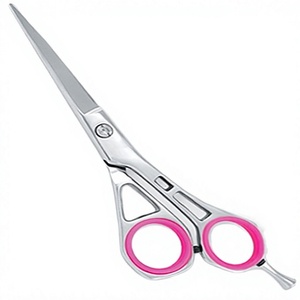 Ciseaux de coiffure professionnels en acier inoxydable de qualité supérieure, à lame dentelée, avec manche long, pour droitiers, vente en gros - Product Image 1