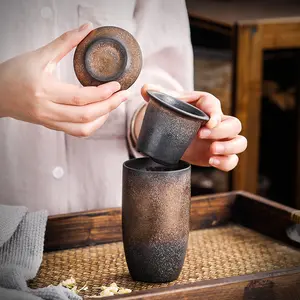 일본 빈티지 세라믹 맥주 물 우유 머그잔 도자기 커피 컵 도자기 쿵푸 차 머그잔 대형 Teaware Drinkware 커피 컵