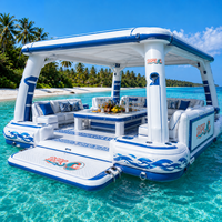 Canapé flottant gonflable, plateforme de détente aquatique, quai aquatique pour resort, lac, piscine, plage, loisirs en famille, utilisation en plein air en été