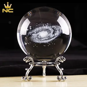 Boule en verre cristal personnalisé, 1 pièce, gravure au Laser 3D, sur Base métallique