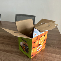 Boîte de fruits ondulés imprimée de logo personnalisé en gros boîte d'emballage en papier carton poubelle à fruits en papier