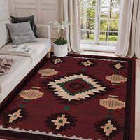 Tapis personnalisé de style aztèque, tapis tribal géométrique du sud-ouest américain, décoration de la maison, tapis antidérapant doux et grand format, tapis abstrait pour salon
