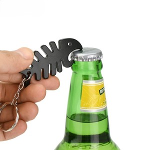 Phim hoạt hình sáng tạo phong cách cá xương hình dạng Hợp kim nhôm mở chai Keychain tùy chỉnh laser logo khuyến mại bia mở vòng chìa khóa - Product Image 2