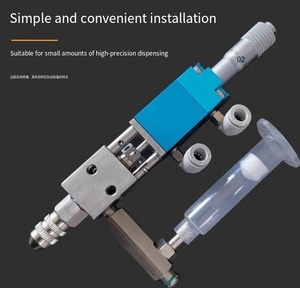 Adaptador de cabezal dispensador neumático de metal JT-79 con conector de agua y estructura angular, aguja para fluidos acuosos JT-79 - Product Image 1