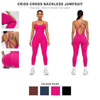 Combinaison de yoga OEM européenne et américaine, sexy, unie, respirante, avec rembourrage croisé pour les seins, effet fessier galbant, taille haute élastique, pour fitness intensif