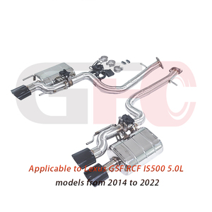 Sistema de Escape de Alto Rendimiento <span class=keywords><strong>GFC</strong></span> Disponible para Lexus IS500 RCF GSF 5.0L V8 2014-2025, con Válvula Electrónica Ctback y Punta Negra - Product Image 3