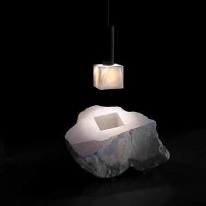 Lámpara Colgante Rectangular de Alabastro y Latón, Moderna, Minimalista, para Isla de Cocina, Barra, Mesita de Noche, Diseño de Alta Gama, Altura Ajustable, LED - Product Image 3
