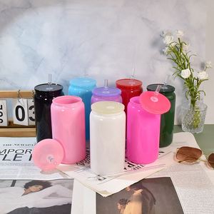 แก้วน้ำสีพื้นลายคริสต์มาสใหม่ ทนความร้อนสูง ป้องกันการรั่วซึม แก้วน้ำแบบหลอดดูด แก้วน้ำทรงเมสันแบบชั้นเดียว - Product Image 2