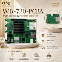 10 cartes de développement IA TOPS SBC MediaTek Genio 720 MT8391 2x2 WiFi 6 Android/Linux OS 100x72mm PCBA