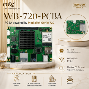 10 TOPS AI SBC MediaTek Genio 720 MT8391 MT7921L 2x2 WiFi 6 100x72 มม. PCBA - Product Image 1