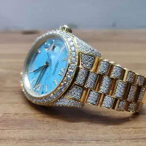 Reloj de lujo personalizado VVS Diamond Watch VVS Moissanite Hip Hop Reloj automático para hombres y mujeres - Product Image 6