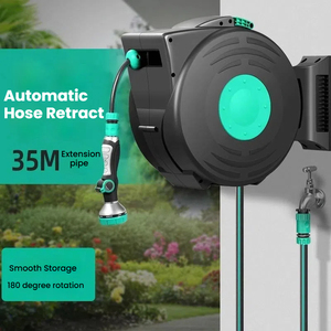 Haute pression 100FT rétractable automatique mural tuyau d'arrosage enrouleur d'eau tuyau tuyau pour le ménage - Product Image 2