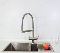 Robinet de cuisine moderne à double poignée, extractible, en acier inoxydable 304, avec 5 fonctions, douchette et filtre à eau