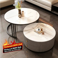 Table basse moderne minimaliste avec plateau en marbre rétractable et structure en métal, mobilier haut de gamme pour petit salon