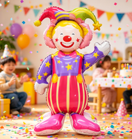 Ballon en aluminium autoportant Clown de Cirque pour Anniversaire d'Enfants, Carnaval, Grand Ouverture, Décoration de Fête d'Halloween