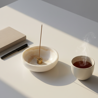 Brûleur d'encens religieux inspiré du Zen, personnalisable, en marbre, pour l'intérieur, diffuseur d'aromathérapie, encensoir en marbre, produit très vendu