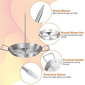 Broche verticale pour grill <span class=keywords><strong>et</strong></span> four - Broche Al Pastor en acier inoxydable avec support Gyro Pan, support à viande pour <span class=keywords><strong>tacos</strong></span>, kebab Doner - Product Image 3