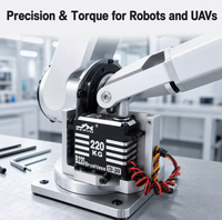 Servo Digital Brushless JX B220 220KG Torsi Tinggi 12V 18V Full Metal Gear CNC Shell Motor Servo 1/5 RC Model Robot Industri