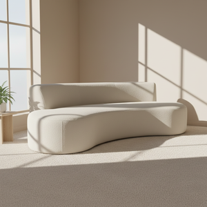 Modern Chesterfield Üç Kişilik Yatak Odası Otel Villa Ev Mobilyası Kavisli Kanepe Bulut Beyazı Bej Koyun Derisi Kanepe - Product Image 5