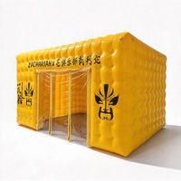 Tente publicitaire gonflable jaune en PVC, stand d'événement, abri d'exposition avec logo personnalisé, promotion extérieure