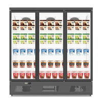Vitrine réfrigérée à deux portes avec façade en verre pour crèmes glacées, aliments surgelés et boissons
