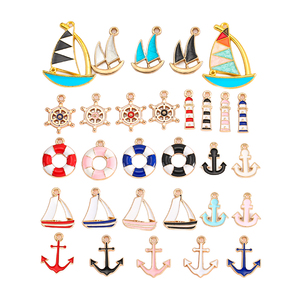 30 stili di charm nautici marini oceano mare tema ancora timone barca faro smalto Charms per gioielli accessori DIY W447 - Product Image 3