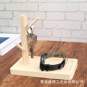 Wooden Entryway Key Rack <b>Tree</b> Branch Shape Rectangle <b>Standing</b> Type Natural Wood Brown Living Room Storage Multipurpose A250423 - Product Image 2
