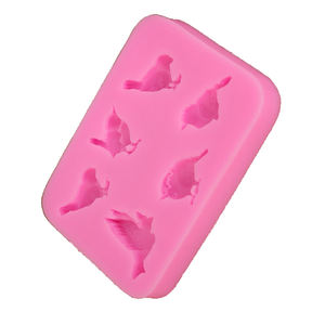 Moules en silicone DIY rectangulaires 3D, 6 motifs différents, pigeons amusants, forme d'oiseau <span class=keywords><strong>pie</strong></span> - Product Image 4
