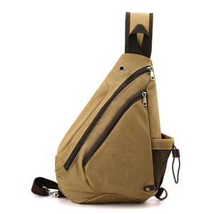 New Vintage <b>Canvas</b> <b>Bag</b> Men <b>Large</b>-capacity Waterdrop Chest <b>Bag</b> Stylish Versatile Single-shoulder Crossbody <b>Bag</b> - Product Image 3
