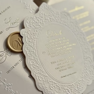 Tarjetas de Invitación de Papel con Relieve 3D Personalizadas, Impresión Tipográfica, Relieve en Relieve y en Bajo Relieve, Formato Grande para Bodas - Product Image 2