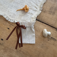 Sac cadeau en lin de haute qualité avec cordon de serrage pour emballage et rangement, personnalisation acceptée