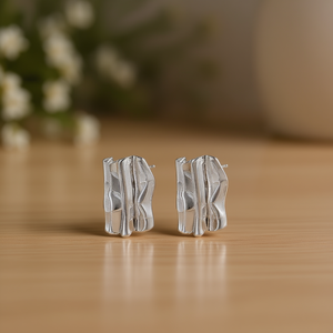 Amy Amy Fashion <b>Stud</b> Earrings <b>Silver</b> Plated Geometric Design For Women Trendy Jewelry Gift - Product Image 2