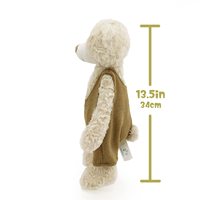 Peluche Ours en Peluche pour Animaux de Compagnie, 34 cm, Crème, avec Salopette Tricotée pour Chiens et Chats