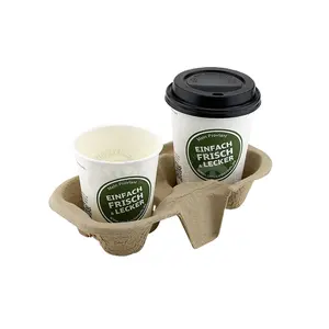 HAPPYPACK بالجملة عالية الجودة القهوة الساخنة معزول 2 كوب حامل اللب عينات مجانية كوب ناقلات جاهزة للشحن