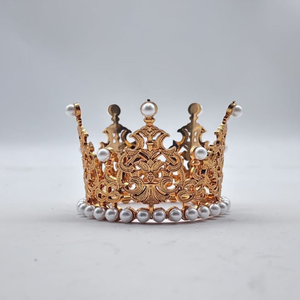 Topper de gâteau de couronne de perle pour des ornements de diadème de demi-cercle de décorations de fête d'anniversaire pour des enfants et des adultes - Product Image 6
