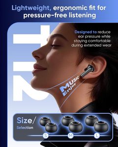 หูฟังไร้สายแบบไฮบริด In-Ear พร้อมจอแสดงผล LED แสดงสถานะแบตเตอรี่ ไมโครโฟน 6 ตัว ระบบตัดเสียงรบกวน ENC และ ANC หูฟัง TWS - Product Image 3