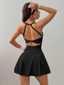 Falda de Tenis Deportiva con Espalda Descubierta y Relleno en el Pecho, Anti-deslizante, Ligera, de Secado Rápido, Spandex/Nailon, Marca Lulu Custom - Product Image 5