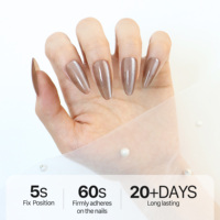 AIERFEI 24 pièces de faux ongles en gel effet œil de chat pailleté, qualité professionnelle de salon, vente en gros d'usine, ongles à presser, conseils de design pour mariage
