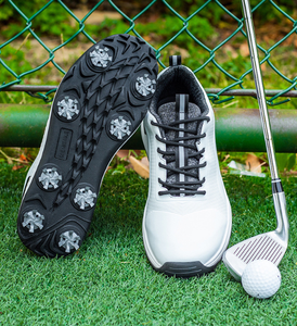 Chaussures de golf pour hommes, personnalisées OEM, imperméables, en cuir microfibre, à crampons, antidérapantes, noires, respirantes, de luxe, pour le sport en plein air - Product Image 5