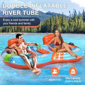 Flotador Inflable de PVC Premium para Piscina, para 2 Personas, Juguetes Acuáticos para Adultos, Diversión Acuática de Verano - Product Image 4