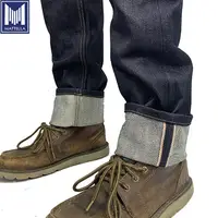 Mühle direkt Preis japanischen Stil kurzen Kegel Webstuhl schweres Gewicht 18 Unzen 100% Bio-Baumwolle rohe Web kante Denim Jeans für Männer