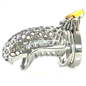 Metal seksspeeltje slot peniskooi kuisheidsspeeltjes pikkooi bondage voor mannen - Product Image 1