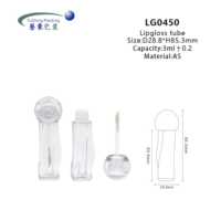 Tubes de brillant à lèvres personnalisés avec étiquette, bouchon perlé, flacon transparent, emballage pour rouge à lèvres