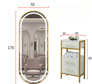 KISEN Stainless Steel Salon Display Cabinet Dressing <b>Table</b> And Storage Shelves Vanity Bathroom Makeup For Barber Shop Use - Product Image 3