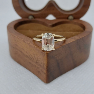 Anillo de compromiso solitario de diamante natural de 2 quilates para mujer, corte brillante tipo cojín, oro rosa, estilo clásico, joyería de lujo. - Product Image 1