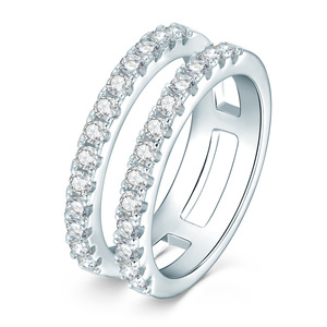 แหวนทอง 14k ชุบทองแดงคุณภาพสูง ประดับเพชรโมอิสซาไนต์ 1 กะรัต ดีไซน์แบบ Eternity Band สำหรับผู้หญิง ทันสมัย ขายส่ง - Product Image 1