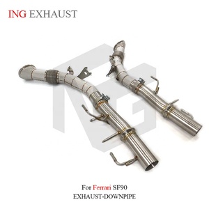 ING <span class=keywords><strong>Scarico</strong></span> Dritto Catback in Acciaio Inox per Ferrari SF90 con Scudo Termico, <span class=keywords><strong>Tubo</strong></span> ad Alto Flusso e Alte Prestazioni - Product Image 6