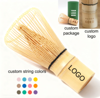 Set de Matcha Personnalisé à 3 Pièces avec Fouet en Bambou, Cuillère et Louche, Kit de Préparation de Matcha